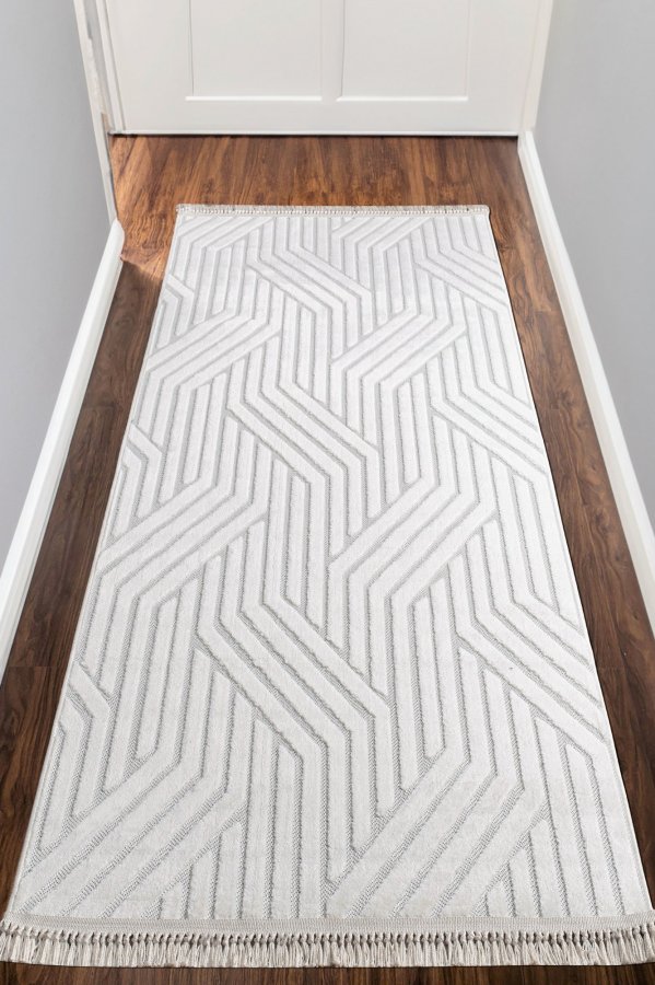 TEPPI Sosa Hall gulvtppe, rektangulr - hvid polypropylen (100x150)