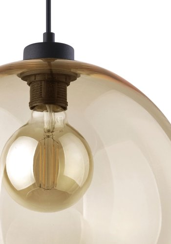TK Cubus loftlampe - rav glas og sort metal