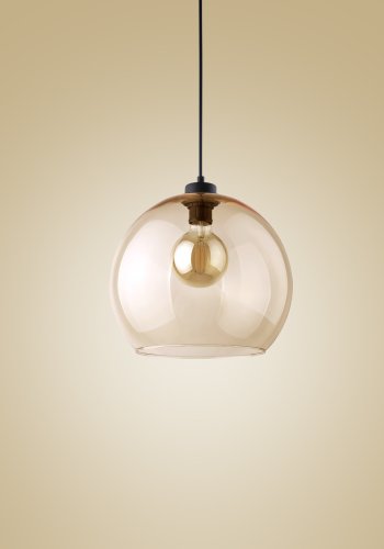 TK Cubus loftlampe - rav glas og sort metal