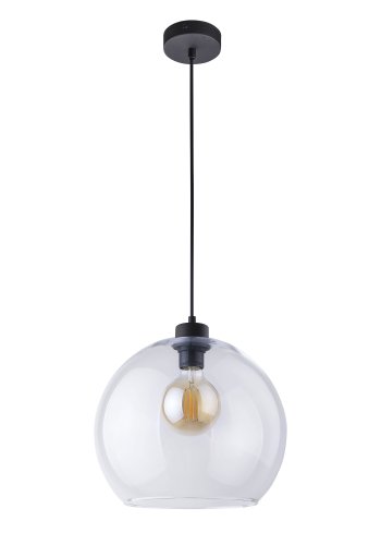 TK Cubus loftlampe - klar glas og sort metal