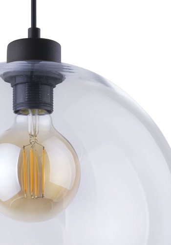 TK Cubus loftlampe - klar glas og sort metal