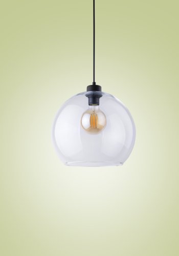 TK Cubus loftlampe - klar glas og sort metal