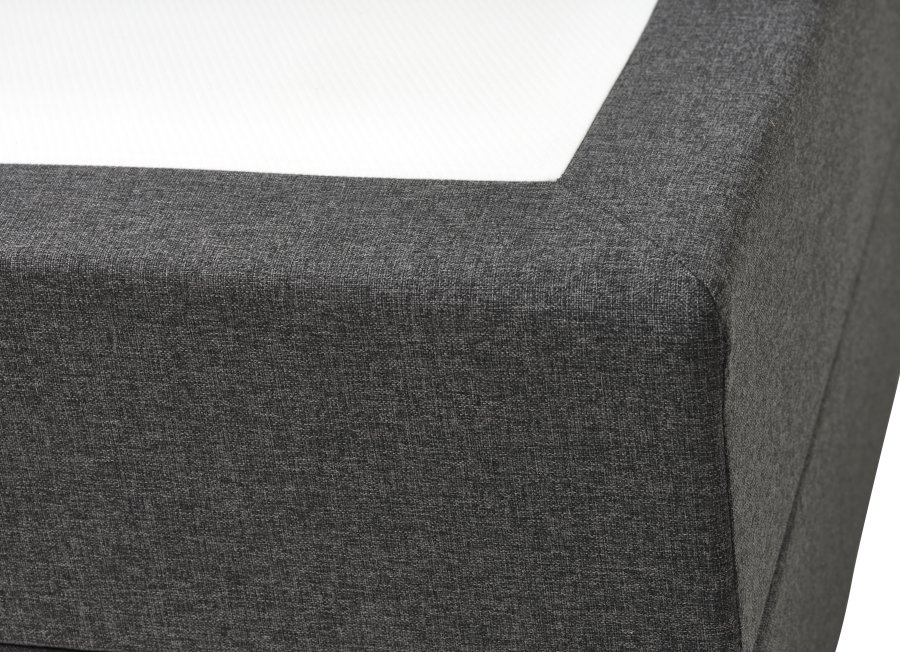 Space Dreams sengebund, m. opbevaring, u. topmadras - antracitgr stof og sort tr (200x90)