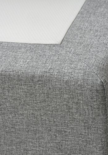 Space Dreams sengebund, m. opbevaring, u. topmadras - lysegr stof og sort tr (200x90)