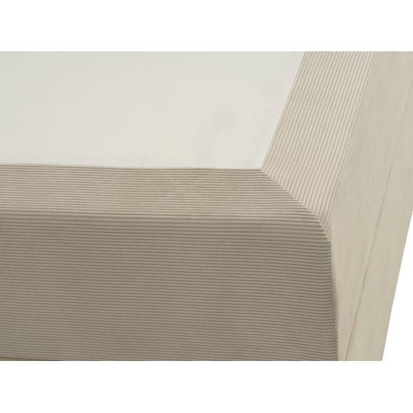 Space Dreams sengebund, m. opbevaring, u. topmadras - beige velour og sort tr (200x80)