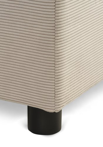 Space Dreams sengebund, m. opbevaring, u. topmadras - beige velour og sort tr (200x180)