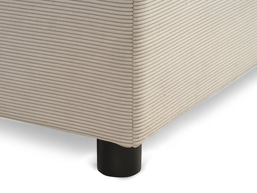 Space Dreams sengebund, m. opbevaring, u. topmadras - beige velour og sort tr (200x180)