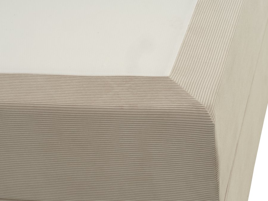 Space Dreams sengebund, m. opbevaring, u. topmadras - beige velour og sort tr (200x180)