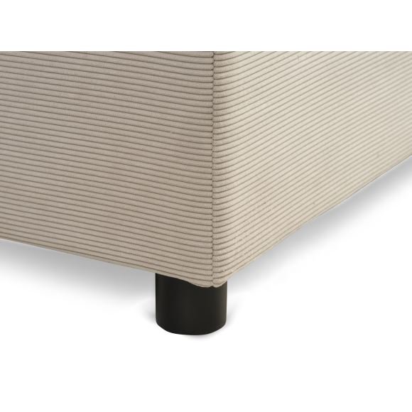 Space Dreams sengebund, m. opbevaring, u. topmadras - beige velour og sort tr (200x160)