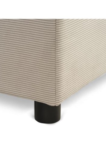 Space Dreams sengebund, m. opbevaring, u. topmadras - beige velour og sort tr (200x120)