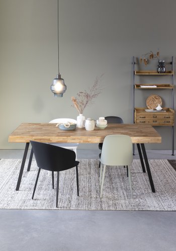 WHITE LABEL LIVING Suri spisebord, rektangulr - natur teaktr og metal (160X78)