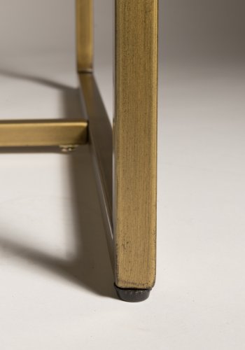 DUTCHBONE Klasse spisebord, sildeben, rektangulr - brun tr og guld stl (180X90)