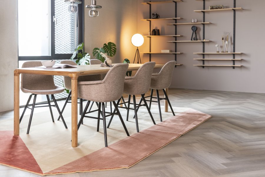 ZUIVER Storm spisebord, rektangulr - natur asketrsfinér og natur asketr (220x90)