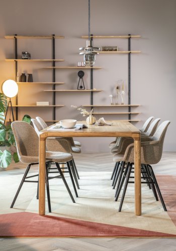 ZUIVER Storm spisebord, rektangulr - natur asketrsfinér og natur asketr (220x90)