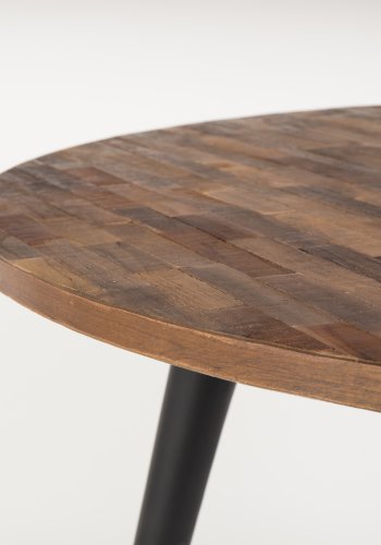 WHITE LABEL LIVING Mo spisebord, rund - natur teaktr og metal (110)