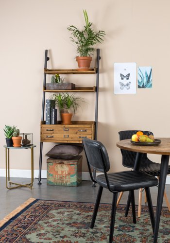 WHITE LABEL LIVING Mo spisebord, rund - natur teaktr og metal (110)