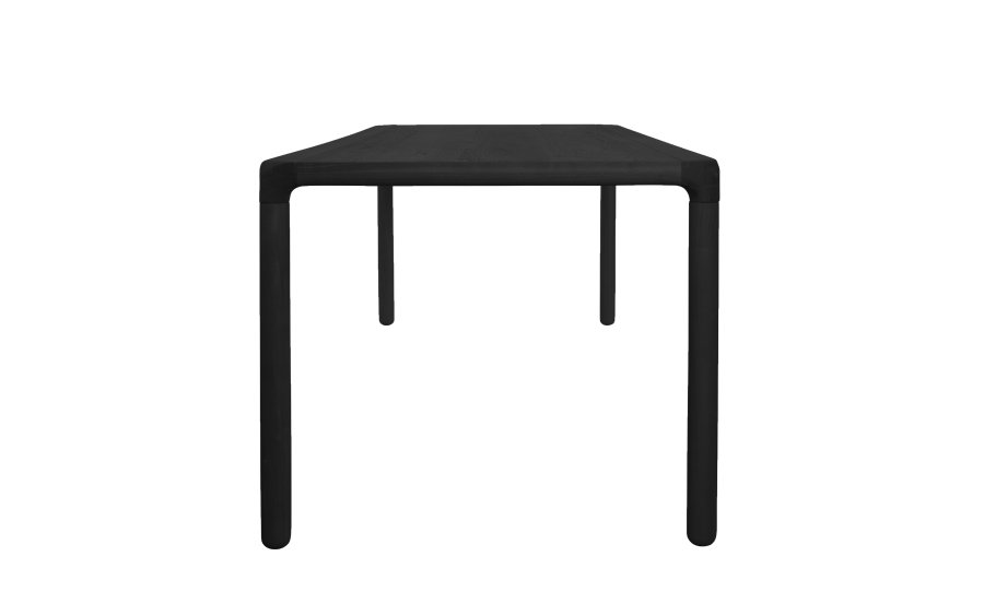 ZUIVER Storm spisebord, rektangulr - sort asketrsfinér og sort asketr (220x90)