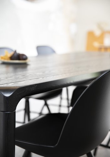 ZUIVER Storm spisebord, rektangulr - sort asketrsfinér og sort asketr (220x90)