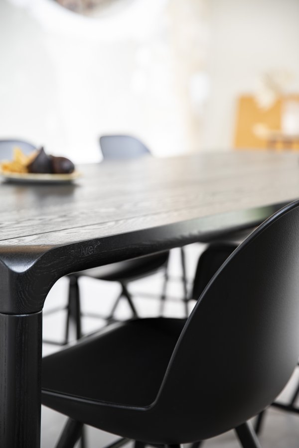 ZUIVER Storm spisebord, rektangulr - sort asketrsfinér og sort asketr (220x90)