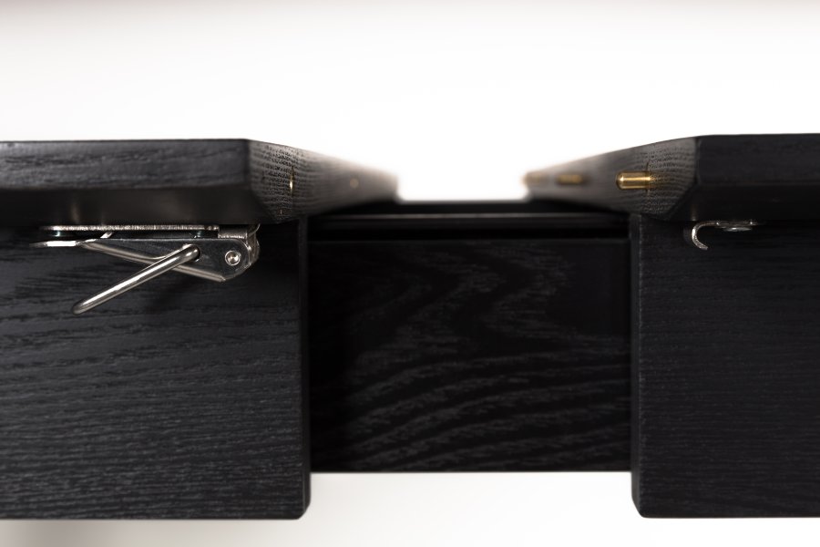 ZUIVER Glimps spisebord, m. butterflybordplade - sort egetrsfinér og asketr (120/162x80)