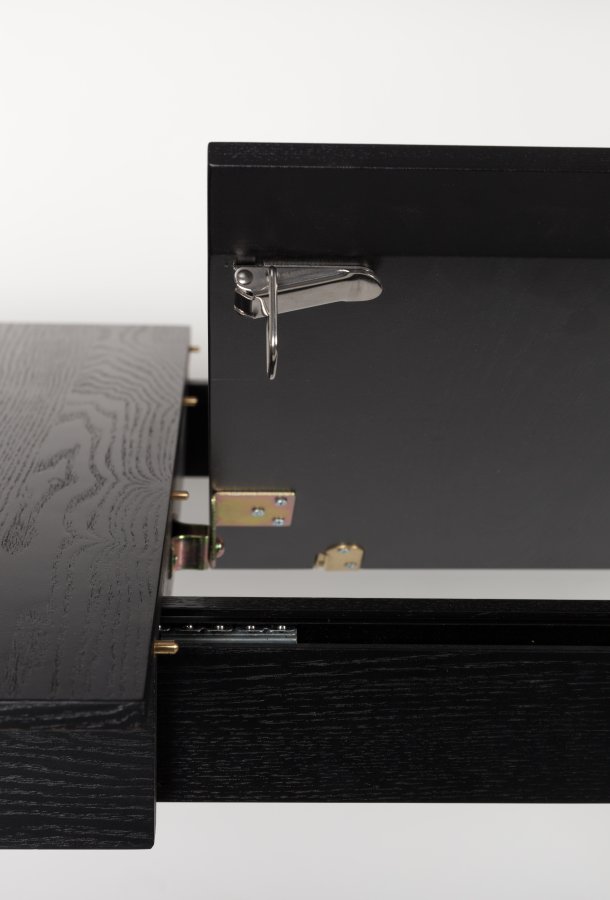 ZUIVER Glimps spisebord, m. butterflybordplade - sort egetrsfinér og asketr (120/162x80)