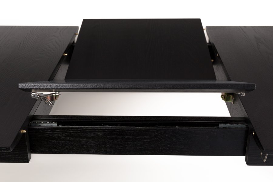 ZUIVER Glimps spisebord, m. butterflybordplade - sort egetrsfinér og asketr (120/162x80)