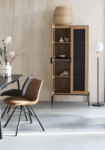 ZUIVER Glimps spisebord, m. butterflybordplade - sort egetrsfinér og asketr (120/162x80)