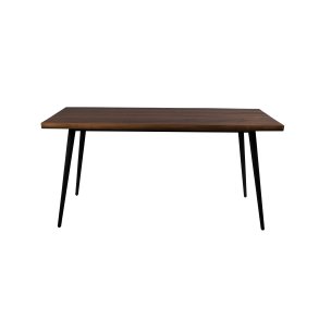 DUTCHBONE Alagon spisebord, rektangulr - brun valnddefinér og sort stl (160X90)