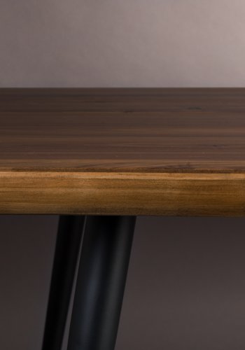 DUTCHBONE Alagon spisebord, rektangulr - brun valnddefinér og sort stl (160X90)