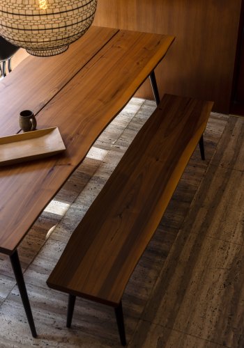 DUTCHBONE Alagon spisebord, rektangulr - brun valnddefinér og sort stl (160X90)