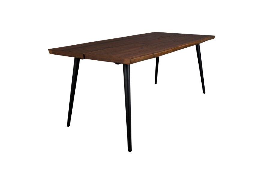 DUTCHBONE Alagon spisebord, rektangulr - brun valnddefinér og sort stl (180X90)