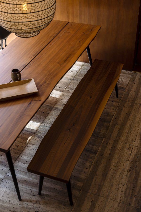 DUTCHBONE Alagon spisebord, rektangulr - brun valnddefinér og sort stl (180X90)