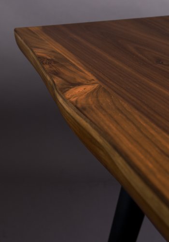 DUTCHBONE Alagon spisebord, rektangulr - brun valnddefinér og sort stl (200X90)