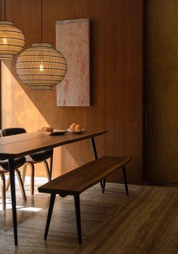 DUTCHBONE Alagon spisebord, rektangulr - brun valnddefinér og sort stl (200X90)