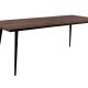 DUTCHBONE Alagon spisebord, rektangulr - brun valnddefinér og sort stl (220X90)