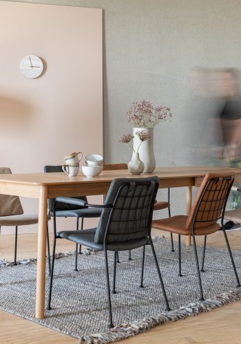 ZUIVER Glimps spisebord, m. butterflybordplade - natur egetrsfinér og asketr (180/240x90)