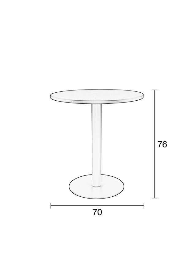 ZUIVER Metsu Bistro havebord, rund - sort stl (70)
