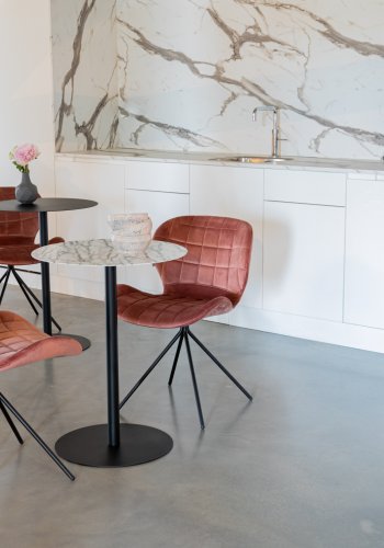 ZUIVER Snow Bistro bord, rund - sort stl (57)