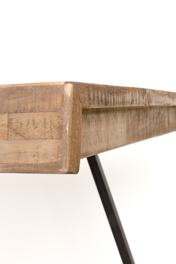 WHITE LABEL LIVING Suri spisebord, rektangulr - natur teaktr og metal (180X90)