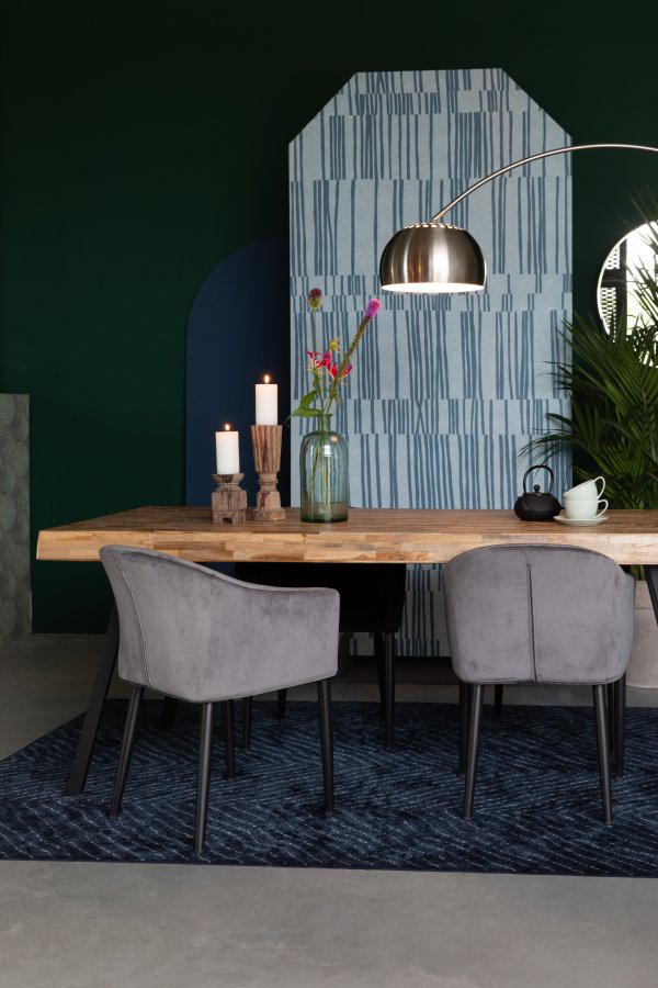 WHITE LABEL LIVING Suri spisebord, rektangulr - natur teaktr og metal (220X100)