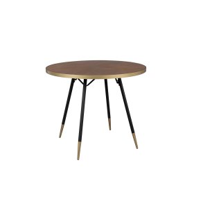 WHITE LABEL LIVING Denise spisebord, rund - brun askefinér og sort metal (91)