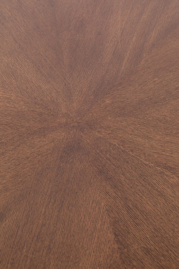 WHITE LABEL LIVING Denise spisebord, rund - brun askefinér og sort metal (91)