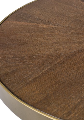 WHITE LABEL LIVING Denise spisebord, oval - brun askefinér og sort metal (180x90)