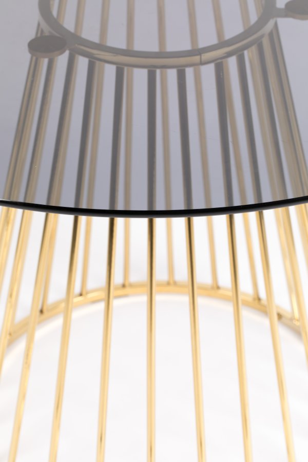 WHITE LABEL LIVING Floris spisebord, rund - glas og guld metal (104)