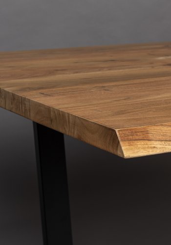 DUTCHBONE Aka spisebord, rektangulr - brun akacietr og sort jern (180x90