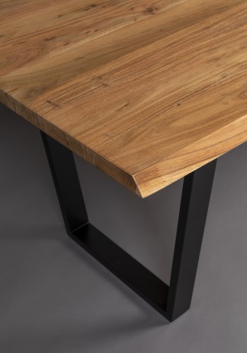 DUTCHBONE Aka spisebord, rektangulr - brun akacietr og sort jern (180x90