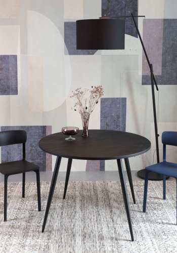 WHITE LABEL LIVING Mo spisebord, rund - sort teaktr og metal (110)