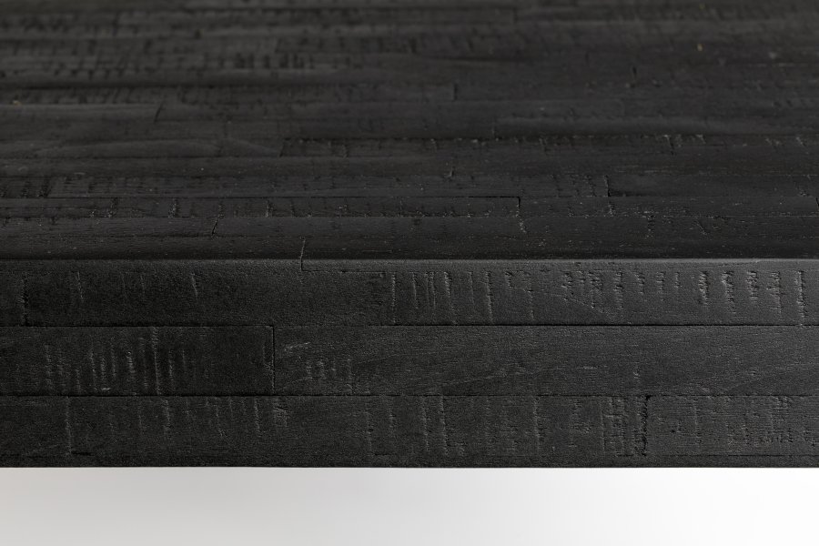 WHITE LABEL LIVING Suri spisebord, rektangulr - sort teaktr og metal (220X100)