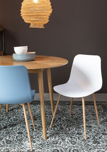 WHITE LABEL LIVING Fabio spisebord, rund - natur egefinér og egetr (100)