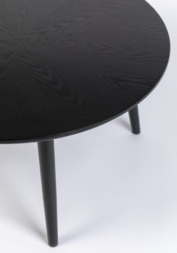 WHITE LABEL LIVING Fabio spisebord, rund - sort egefinér og egetr (120)